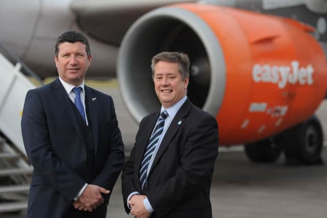 Edinburgh Airport's Managing Director Gordon Dewar pictured with transport Minister Keith Brown. Picture: Neil hanna