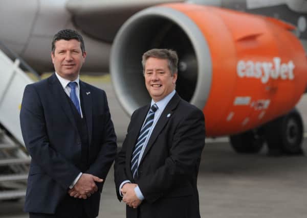 Edinburgh Airport's Managing Director Gordon Dewar pictured with transport Minister Keith Brown. Picture: Neil hanna