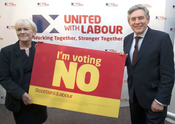 Johann Lamont, the leader of Scottish Labour, and former prime minister Gordon Brown are backing the Union - but many within the party favour independence, writes John Connell. Picture: Jane Barlow