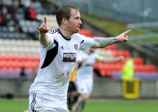 Ryan Stevenson celebrates a goal against Partick Thistle, the team he has now joined. Picture: TSPL