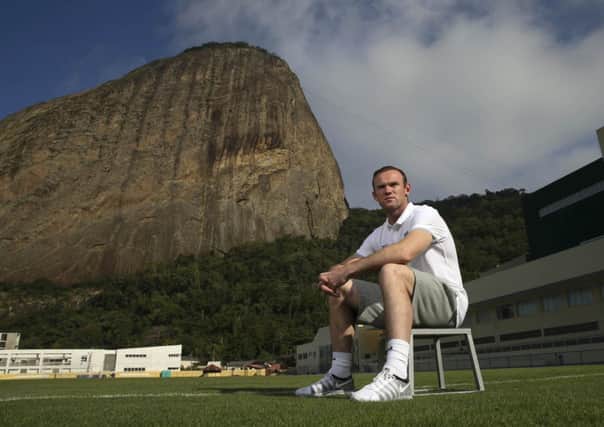 England forward Wayne Rooney after a training session at the Urca military base practice ground in Rio. Picture: FA/Getty