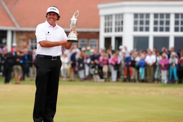 Phil Mickelson won the Claret Jug at Muirfield in 2013. Picture: Ian Rutherford