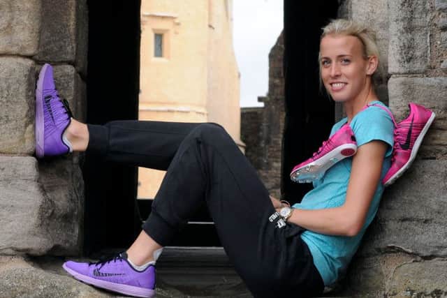 Lynsey Sharp puts her feet up at Stirling Castle after winning a place in the Scotland team. Picture: Lisa Ferguson