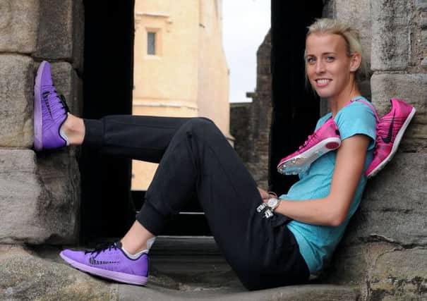Lynsey Sharp puts her feet up at Stirling Castle after winning a place in the Scotland team. Picture: Lisa Ferguson