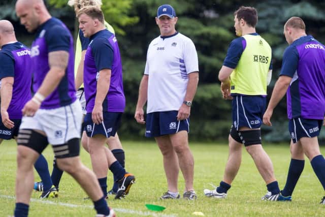 Scotland head coach Vern Cotter oversees a training session in Toronto, Canada. Picture: SNS