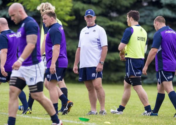 Scotland head coach Vern Cotter oversees a training session in Toronto, Canada. Picture: SNS