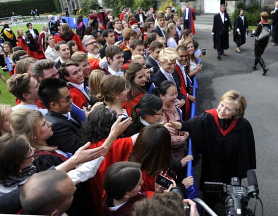 Hilary Clinton collects an honourary degree from St Andrews. Picture: TSPL