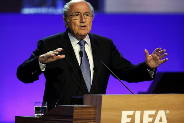 FIFA President Sepp Blatter delivers a speech during the opening ceremony of the 65th FIFA Congress in Sao Paulo Picture: Reuters