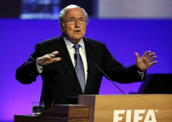 FIFA President Sepp Blatter delivers a speech during the opening ceremony of the 65th FIFA Congress in Sao Paulo Picture: Reuters