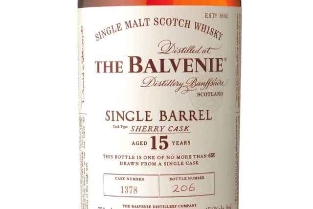 Balvenie 15 year old single cask sherry matured. Picture: Balvenie