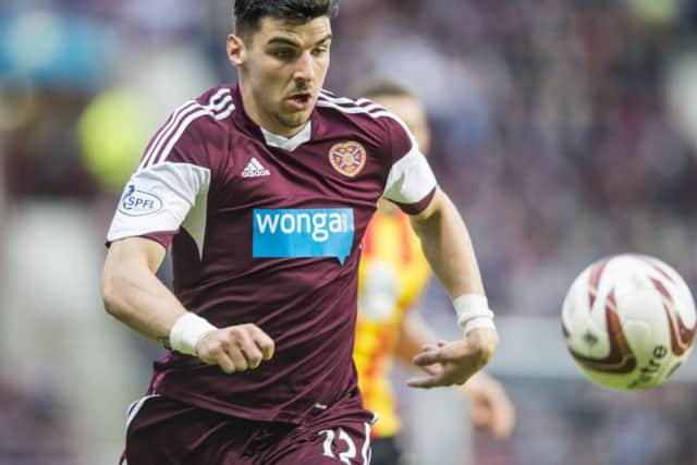Parents of young Hearts fans complained about the shirt carrying Wongas logo.  Picture: Ian Georgeson