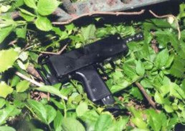 The machine gun used in the shooting lies discarded at the scene. Picture: Contributed