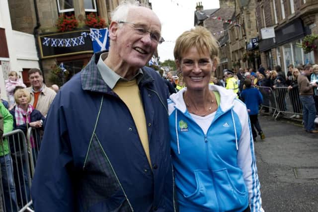 Roy Erskine with daughter Judy as Dunblane celebrates Andys 2012 US Open victory. Picture: SNS