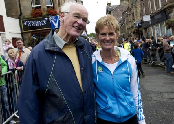 Roy Erskine with daughter Judy as Dunblane celebrates Andys 2012 US Open victory. Picture: SNS