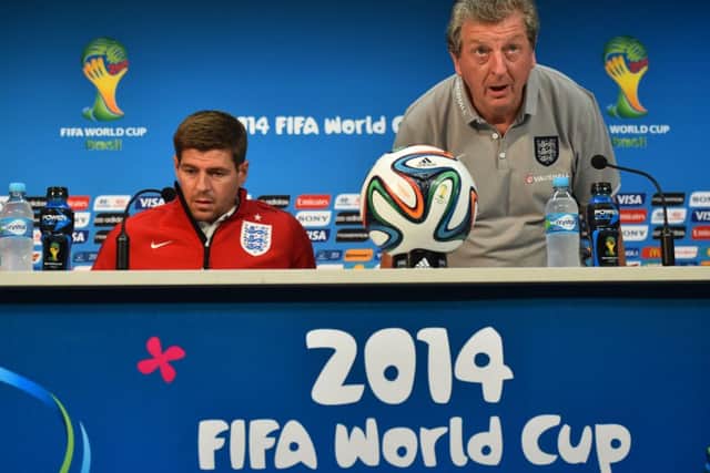 England manager Roy Hodgson and captain Steven Gerrard meet the media yesterday. Picture: Getty
