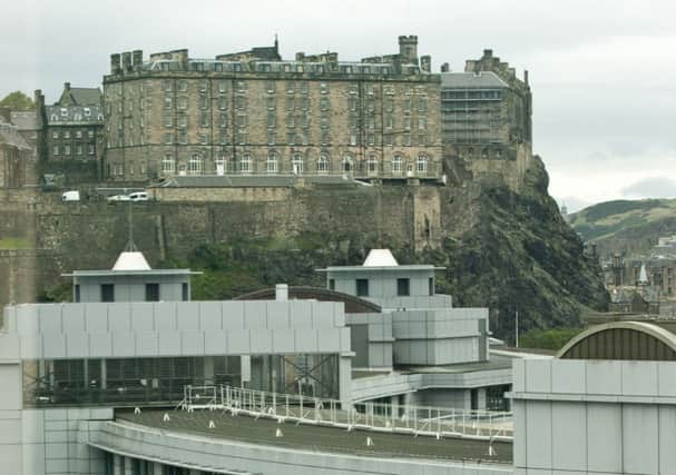 A view of Edinburgh Castle from the city's financial district. Picture: TSPL