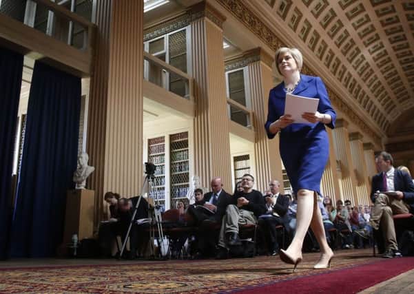 Nicola Sturgeon arrives to present a proposal on about the constitution for an independent Scotland. Picture: PA