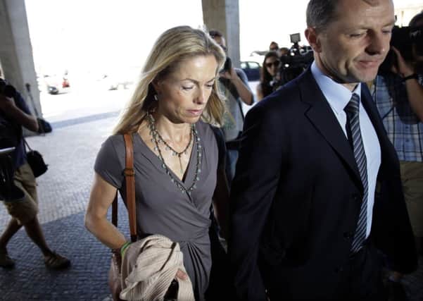 Kate and Gerry McCann  arrive at a court, in Lisbon for their libel action against former Portuguese detective Goncalo Amaral. Picture: AP