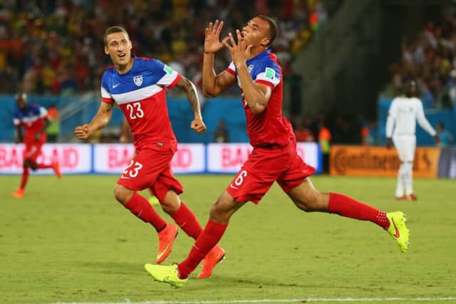 John Brooks celebrates scoring the late winner. Picture: Getty