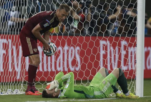 A howler by Russia's goalkeeper Igor Akinfeev gave South Korea the lead. Picture: Getty