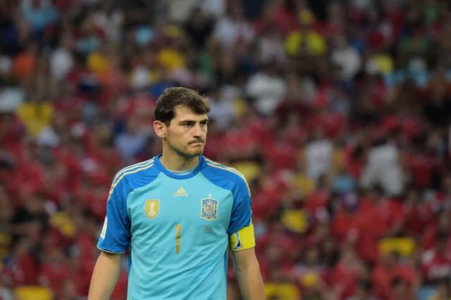 Spain's goalkeeper and captain Iker Casillas made an error for one of Chile's goals that proved fatal for his side's hopes of defending the World Cup. Picture: Getty