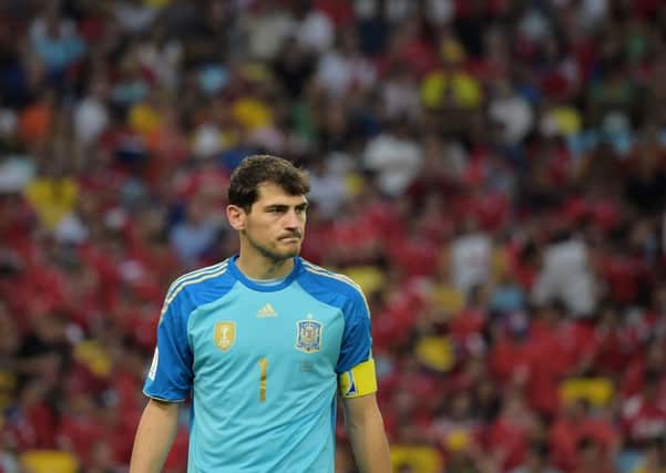 Spain's goalkeeper and captain Iker Casillas made an error for one of Chile's goals that proved fatal for his side's hopes of defending the World Cup. Picture: Getty