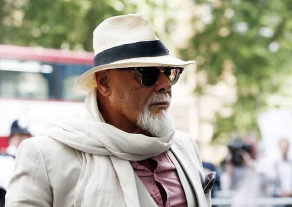 Gary Glitter, real name Paul Gadd, arrives at Westminster Magistrates' Court. Picture: PA