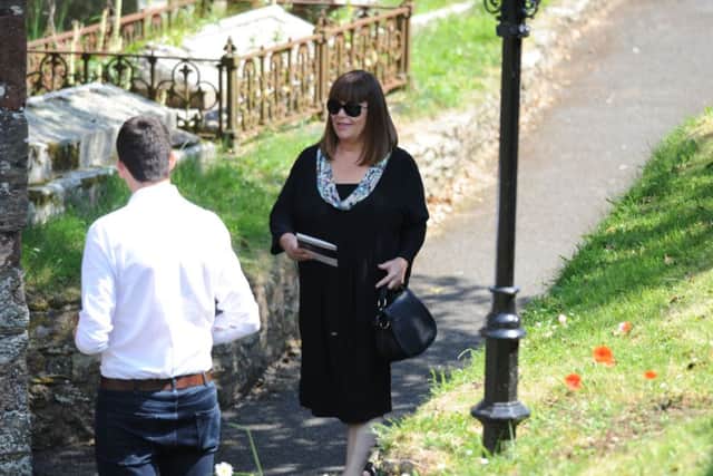 Dawn French arrives at the funeral. Picture: PA