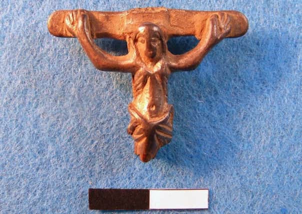 A Medieval Silver Crucifix from Loch Leven. Picture: PA