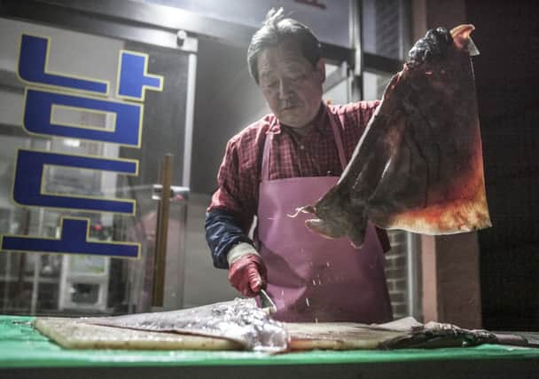 Fermented skate called hongeo is said to be South Korea's smelliest food. Picture: Contributed