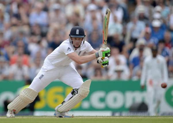 Sam Robson on the way to his maiden Test hundred. Picture: Getty