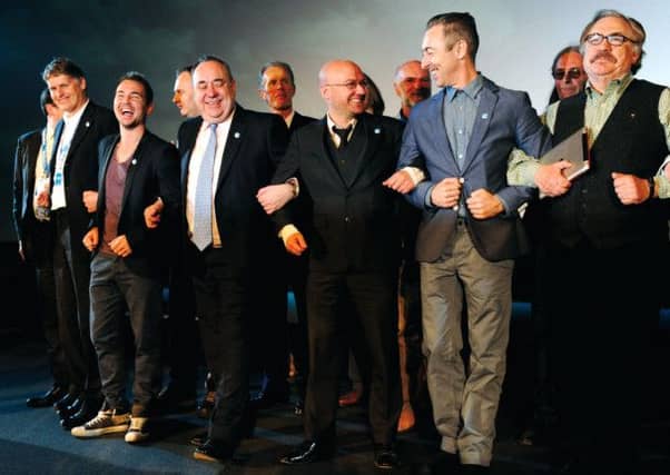 Brian Cox joins a Yes Scotland campaign with the First Minister. Picture: JP