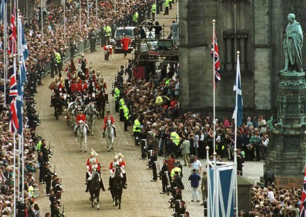 The Royal procession on The Royal Mile in Edinburgh. Picture: Contributed