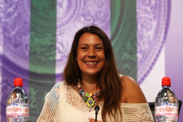 Marion Bartoli, the 2013 Ladies singles champion, talks to the media ahead of this year's championships. Picture: Getty