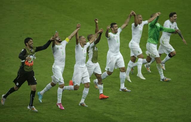 Algeria celebrate their 4-2 win over South Korea. Picture: AP