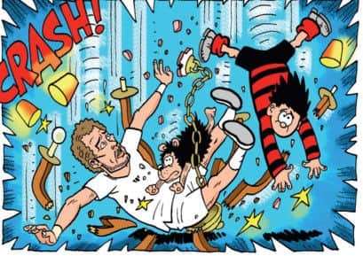 Andy Murray as he appears in the latest edition o the Beano, which he also guest edits. Picture: PA