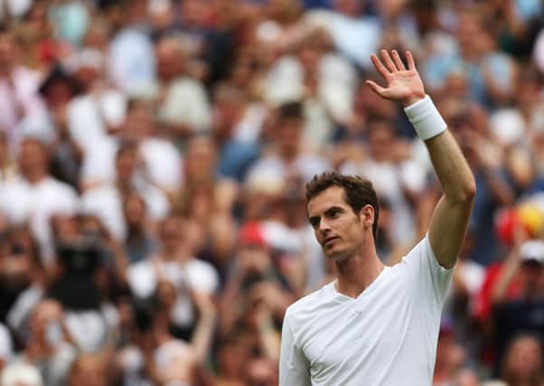 Andy Murray celebrates after defeating David Goffin. Picture: Getty