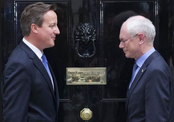 David Cameron with Herman Van Rompuy outside No 10. Picture: Getty