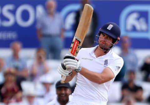 Alastair Cooks miserable run of form is written all over his face after being bowled for 16. Picture: PA