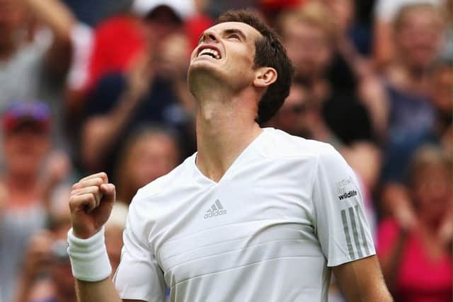 Andy Murray clenches his fist to celebrate his first-round victory over Belgian David Goffin. Picture: Getty