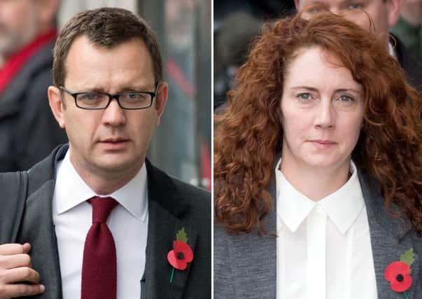 Andy Coulson, left and Rebekah Brooks. Picture: Getty