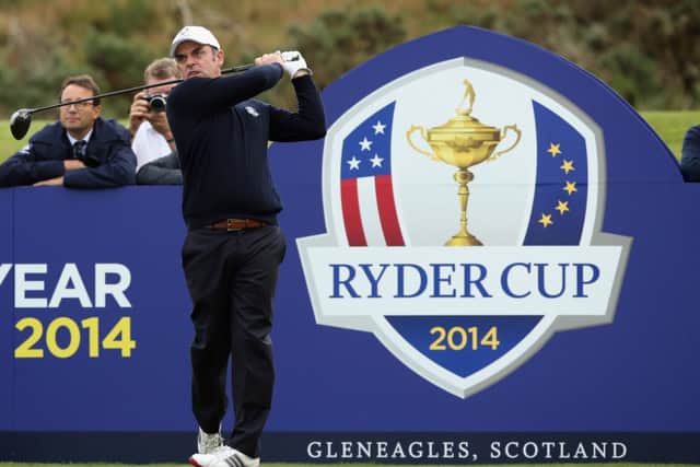 Paul McGinley helps promote the Ryder Cup 2014. Picture: Getty