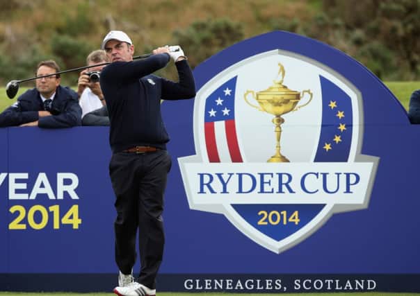 Paul McGinley helps promote the Ryder Cup 2014. Picture: Getty