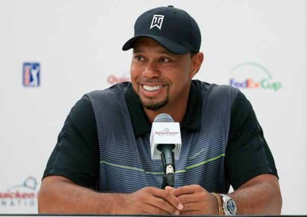 Tiger Woods talks about his recovery yesterday at the Congressional Country Club. Picture: Getty