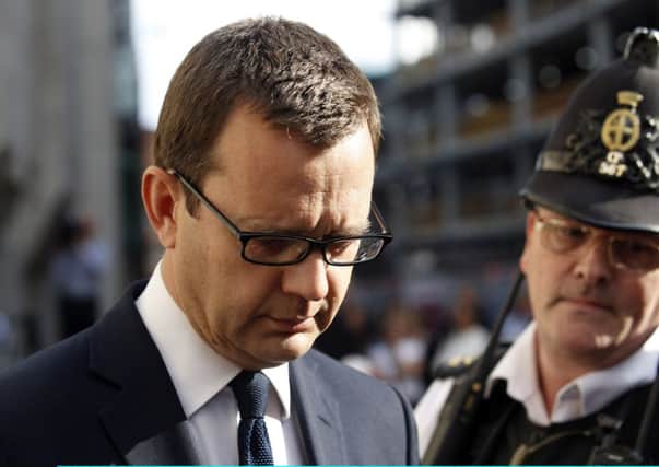 Former government Director of Communications and News of The World editor Andy Coulson leaves the Old Bailey. Picture: Getty