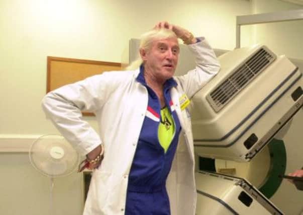 File photo of Jimmy Savile pictured at Leeds General Infirmary. Picture: Ross Parry / SWNS