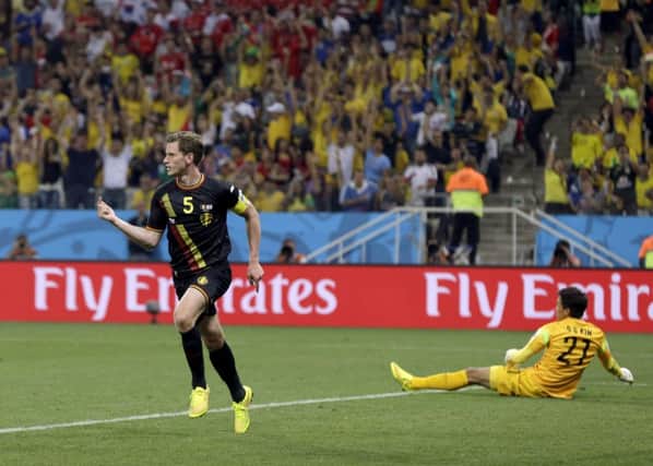 Jan Vertonghen celebrates his goal. Picture: AP