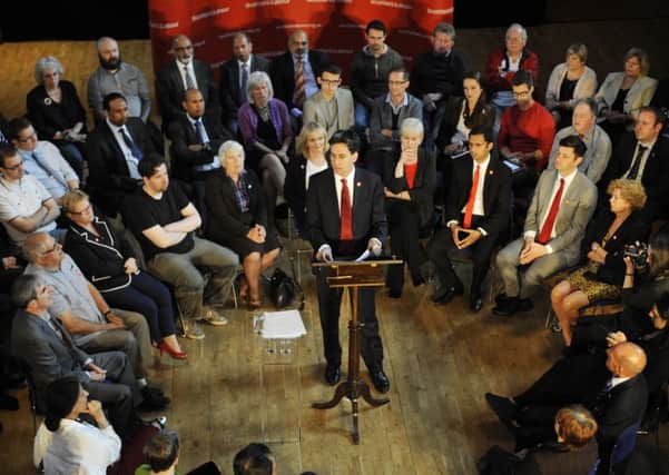 Ed Miliband outlines his opposition to Scottish independence on the campaign trail in Glasgow. Picture: Greg Macvean