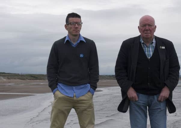 Writer David Munro with his father on the point at Ardeer. Picture: Contributed