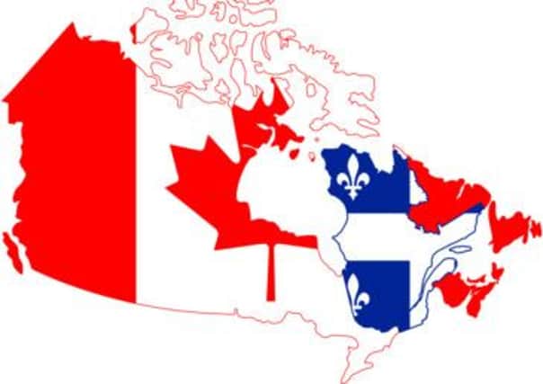 Flag map of Canada with independent Quebec. Picture: Contributed